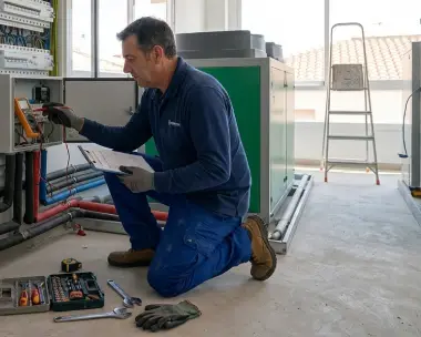Técnico realizando trabajos de mantenimiento de instalaciones